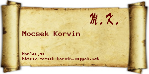 Mocsek Korvin névjegykártya